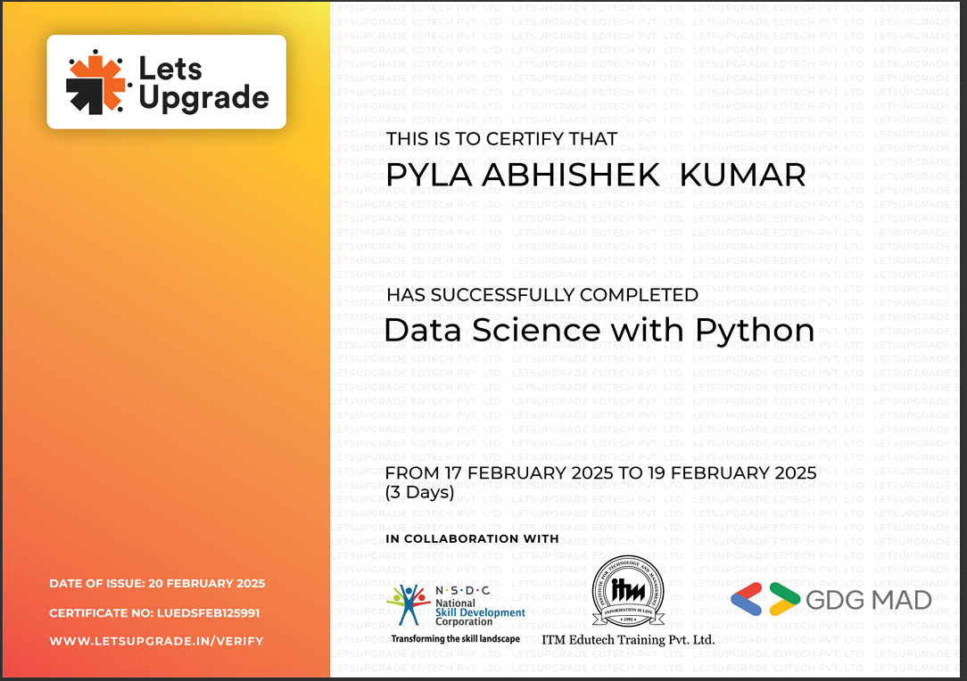 Data Science with Python Certificate